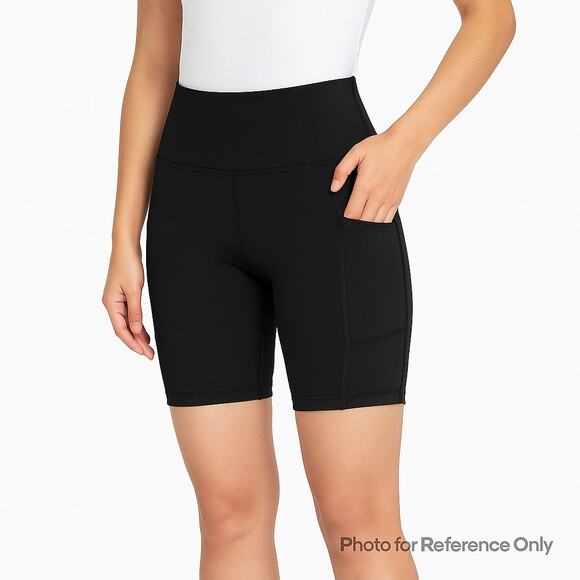 Baleaf Biker Shorts High Waist Black Women’s S Pocket Stretch Y2K Streetwear - Picture 1 of 8